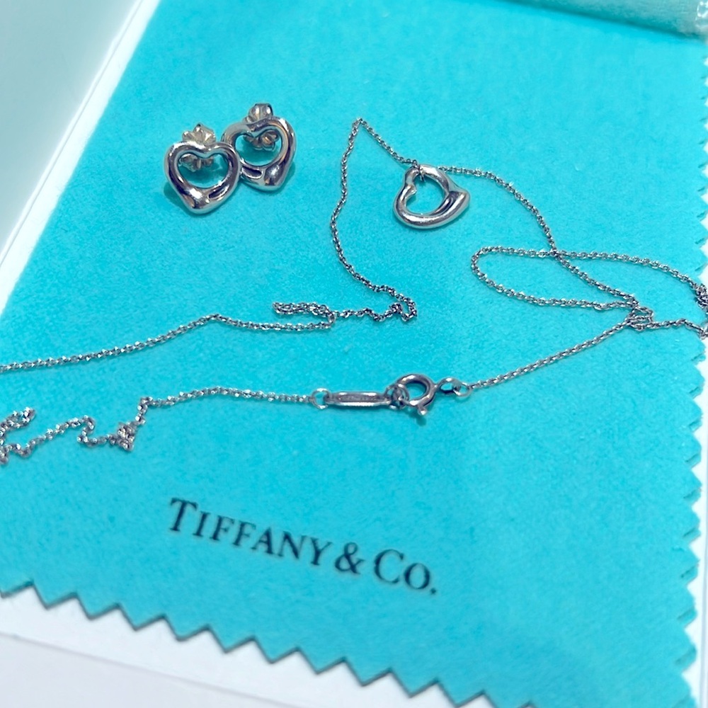 Elsa Peretti silver Open Heart parure